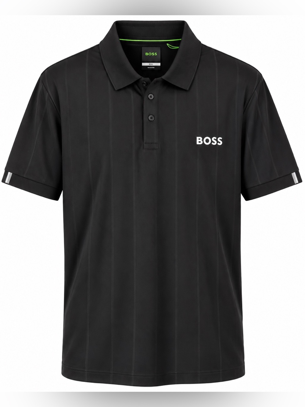 BOSS Hugo Boss Men's Black Tonal Pinstripe Polo Shirt